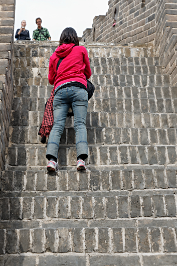 Great Wall of China at Mutianyu
 - A well earned rest