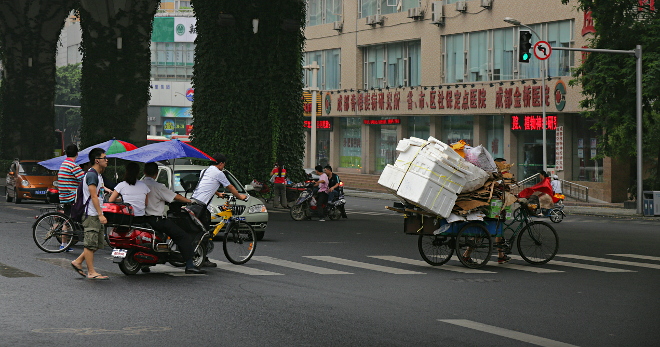 Szechuan Province, China
 - Bicycles can be used for lots of purposes -- Chengdu