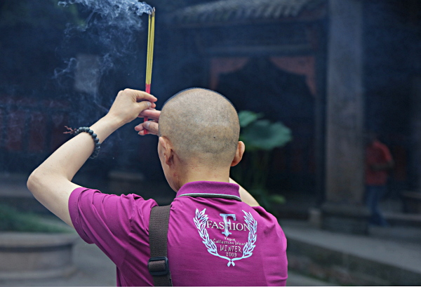 Szechuan Province, China
 - Unlike the tradition in South-East Asia, in China the incense is waved to all four cardinal points