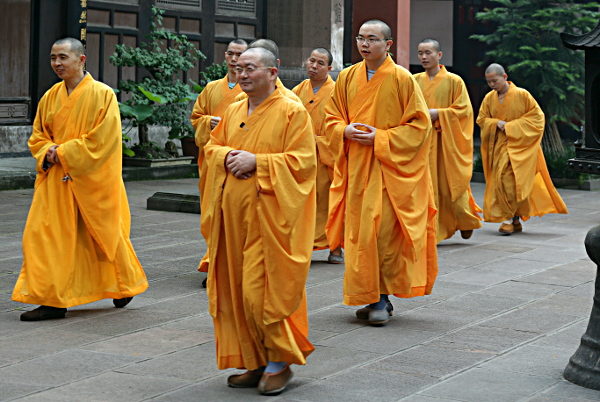 Szechuan Province, China
 - Monks off to Lunch