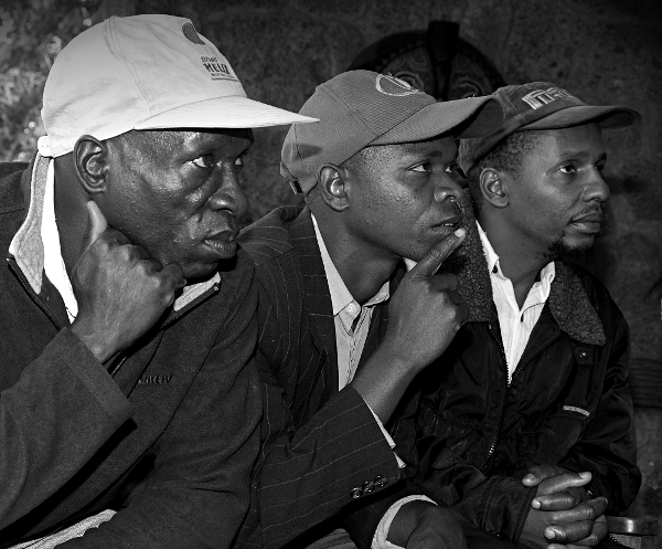 Africans in Black & White - Locals Listening to Rabbi Riskin in Nairobi, Kenya