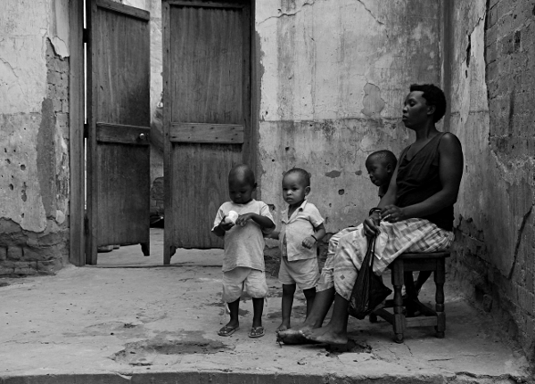 Africans in Black & White - Outside Ruins of Kakungulu's House, Mount Elgon, Uganda