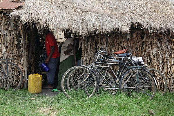 Market Day, Uganda - Bikes Parked Outside Restaurant