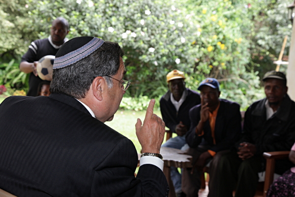 Visiting Nairobi, Kenya - Rabbi Riskin Speaking to Locals