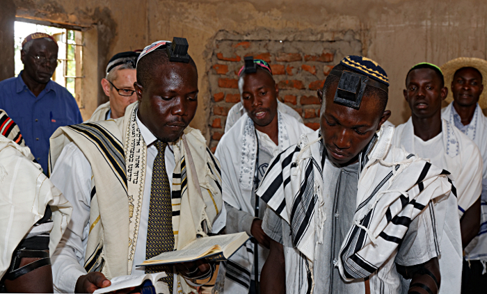 Putti Synagogue, Uganda
 - Enosh and Moshe at the Morning Prayers