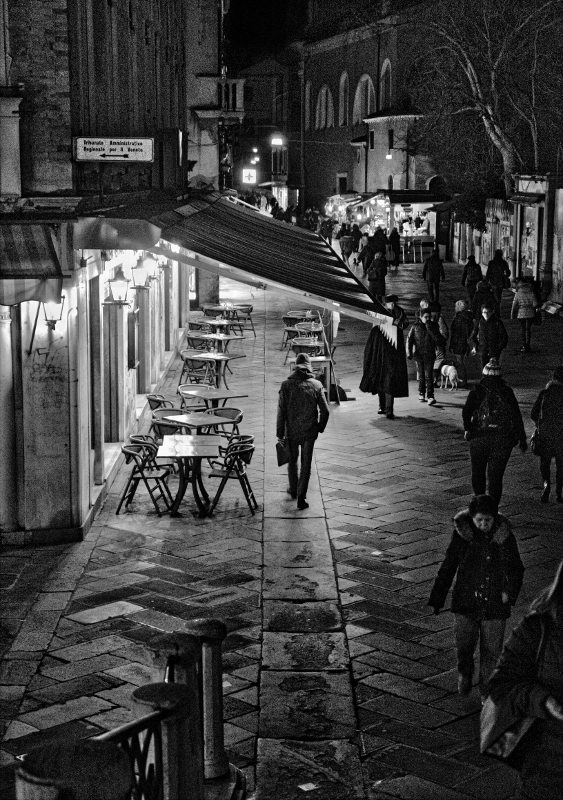 Ehibition in Yerushalayim - Cafe Terrace at Night, Venice II