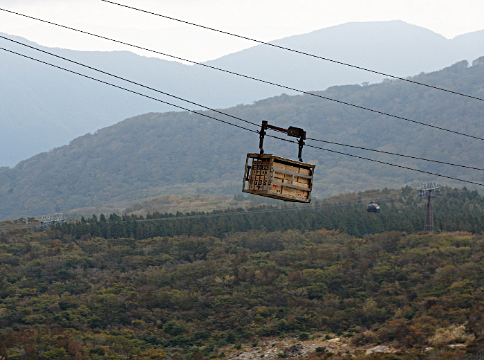 Owakudani Black Eggs, Japan
 - Eggs delivered up the mountain by cable car