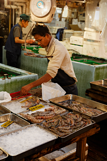 The largest Fish Market in the world - Prawns . . . or some other hairy beasties