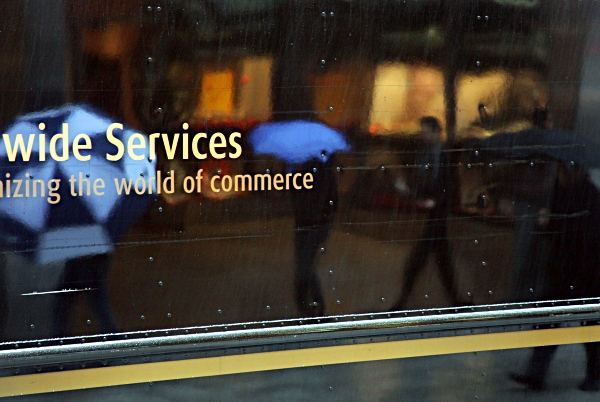 UPS Truck and Umbrellas