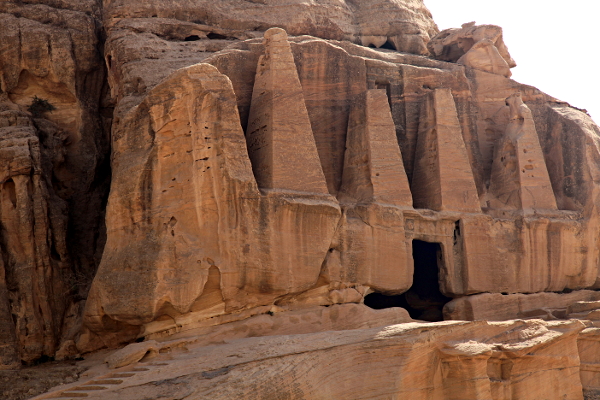 Petra - The obelisk grave, built above an earlier mausoleum