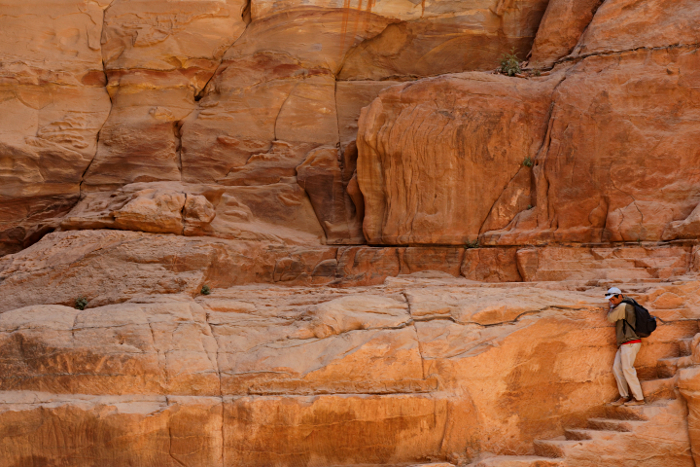 Petra - Climbing Siq stairs