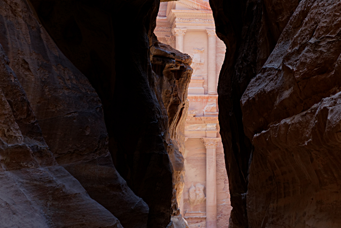 Petra - Exiting the Siq towards the Treasury