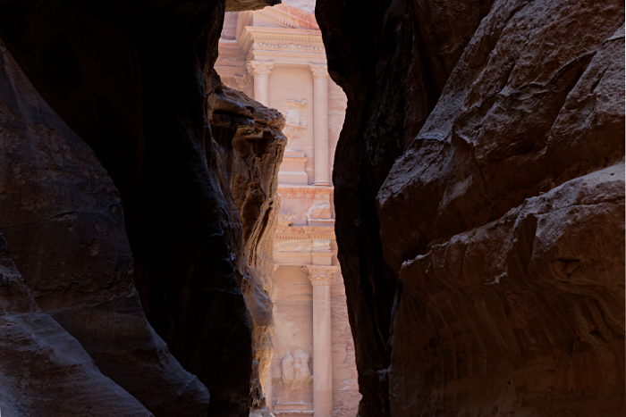 Petra - Exiting the Siq towards the Treasury