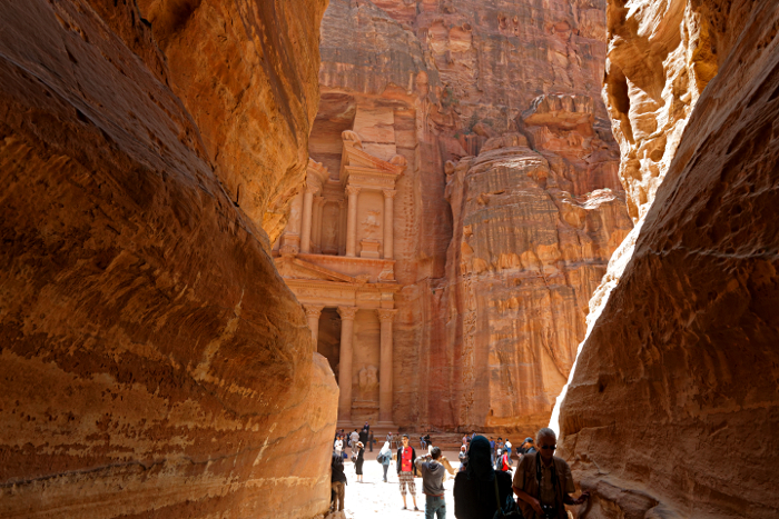 Petra - Exiting the Siq towards the Treasury