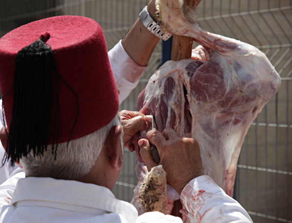 Samaritan, Shomronim, Passover Sacrifice - Skewered Lamb