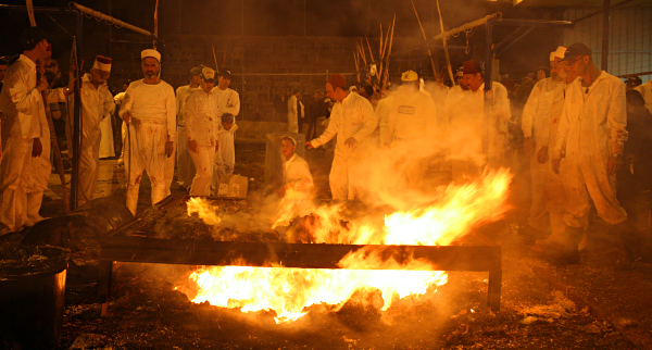 Samaritan, Shomronim, Passover Sacrifice - Sacrifice on the altar