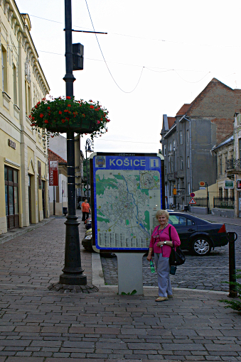 Slovakia Weather - My mother with a map of Kosice
