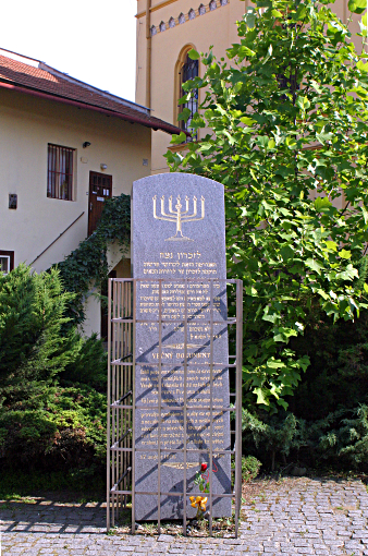Slovakia Weather - Memorial in Synagogues courtyard in Presov - The Orthodox, Status Quo & Neolog Synagogues - were all built around one courtyard