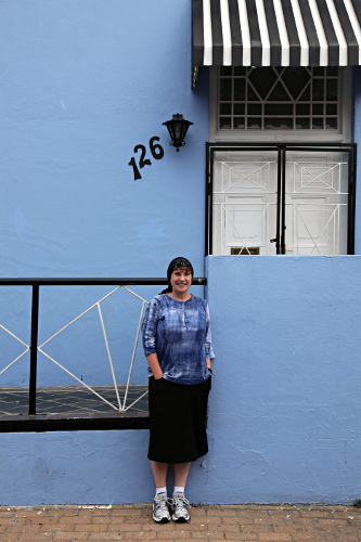 Cape Town - Jill Outside Blue House in Cape Town