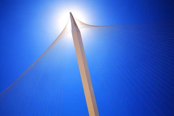 Yerushalayim - Jerusalem, the Kotel and the Temple Mount -- Har haBayit - String Bridge and Midday Sun