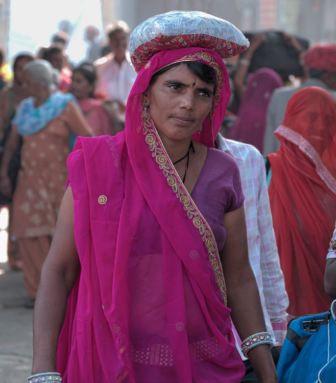 India 2014 - Wet Clothes on Head After Immersion in Pushkar Lake