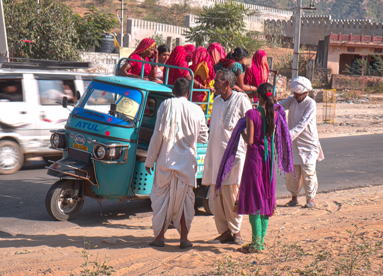 India 2014 - Leaving Pushkar Festival in an Overloaded Tuk Tuk