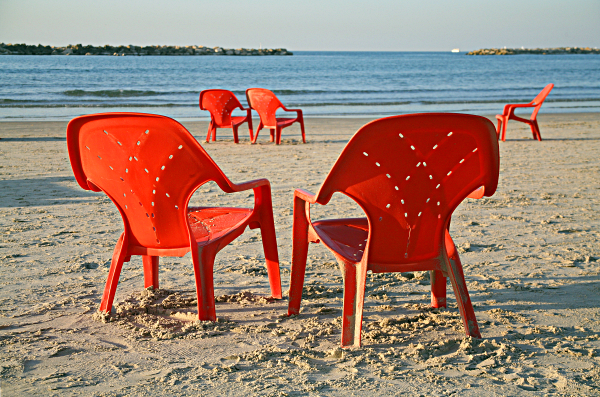 Tel Aviv on the Sandy Beach - Red Chair Project