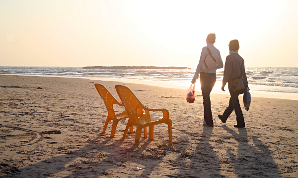 Tel Aviv on the Sandy Beach - Walking into the Sunset and Yellow Chair Sports