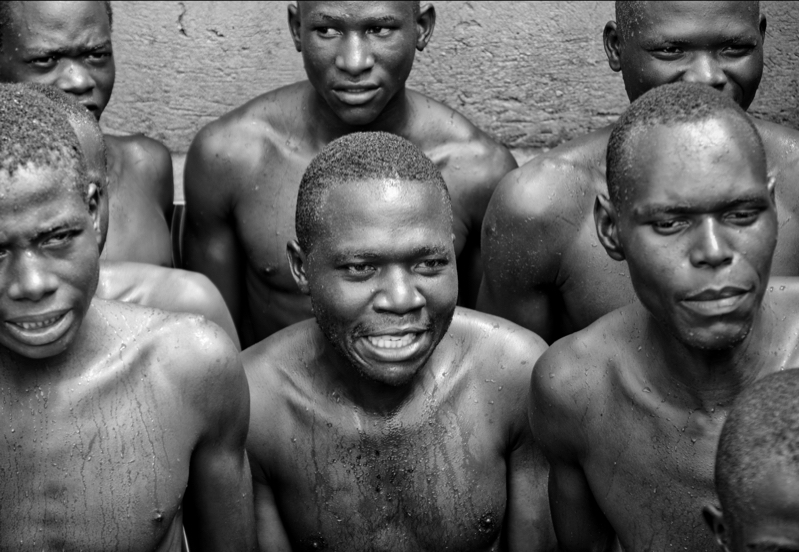 A Spiritual Experience in Africa - Men in the mikve. It was crowded in the water as we had many conversions to perform; however there was plenty of room for each person to immerse independently